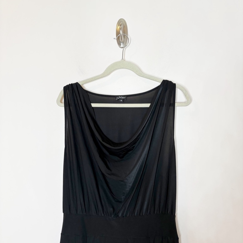 Miari Zoe Tank Cowl Neck Sleeveless Dress Black XL Dance Ballroom - Picture 5 of 10